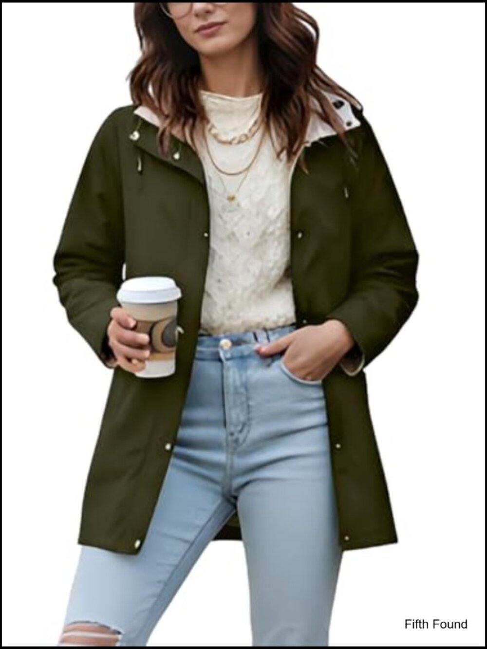 Reversible Spring Trench Coat Lightweight Jacket Long Hooded Fall Overcoat - Picture 4 of 7